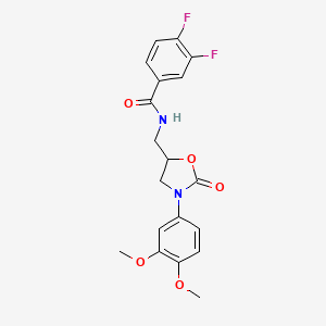N-((3-(3,4-dimethoxyphenyl)-2-oxooxazolidin-5-yl)methyl)-3,4-difluorobenzamide