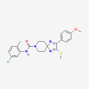 molecular formula C23H25ClN4O2S B2629603 N-(5-CHLORO-2-METHYLPHENYL)-2-(4-METHOXYPHENYL)-3-(METHYLSULFANYL)-1,4,8-TRIAZASPIRO[4.5]DECA-1,3-DIENE-8-CARBOXAMIDE CAS No. 894888-83-6