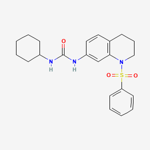 1-Cyclohexyl-3-(1-(phenylsulfonyl)-1,2,3,4-tetrahydroquinolin-7-yl)urea