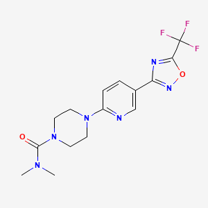 N,N-dimethyl-4-(5-(5-(trifluoromethyl)-1,2,4-oxadiazol-3-yl)pyridin-2-yl)piperazine-1-carboxamide