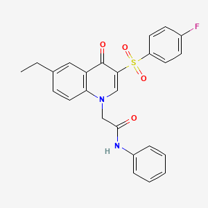 2-[6-ethyl-3-(4-fluorophenyl)sulfonyl-4-oxoquinolin-1-yl]-N-phenylacetamide