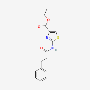 molecular formula C15H16N2O3S B2629651 Ethyl 2-(3-phenylpropanamido)thiazole-4-carboxylate CAS No. 392322-79-1