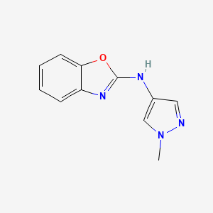 molecular formula C11H10N4O B2629654 N-(1-methyl-1H-pyrazol-4-yl)-1,3-benzoxazol-2-amine CAS No. 1178344-09-6