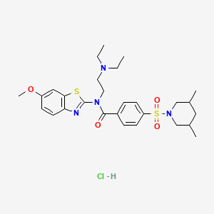 N-(2-(diethylamino)ethyl)-4-((3,5-dimethylpiperidin-1-yl)sulfonyl)-N-(6-methoxybenzo[d]thiazol-2-yl)benzamide hydrochloride