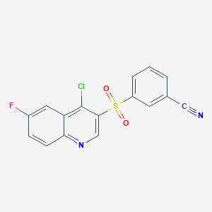 3-[(4-Chloro-6-fluoroquinolin-3-yl)sulfonyl]benzonitrile