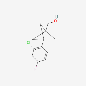 molecular formula C12H12ClFO B2629662 [3-(2-Chloro-4-fluorophenyl)-1-bicyclo[1.1.1]pentanyl]methanol CAS No. 2287273-13-4