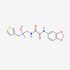 molecular formula C17H18N2O5S B2629665 N-(2H-1,3-benzodioxol-5-yl)-N'-[2-hydroxy-2-methyl-3-(thiophen-3-yl)propyl]ethanediamide CAS No. 2097884-25-6