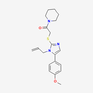 molecular formula C20H25N3O2S B2629666 2-((1-allyl-5-(4-methoxyphenyl)-1H-imidazol-2-yl)thio)-1-(piperidin-1-yl)ethanone CAS No. 1207004-39-4