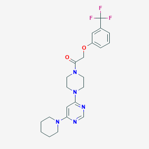 1-(4-(6-(Piperidin-1-yl)pyrimidin-4-yl)piperazin-1-yl)-2-(3-(trifluoromethyl)phenoxy)ethanone