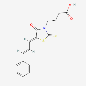 4-((Z)-4-oxo-5-((E)-3-phenylallylidene)-2-thioxothiazolidin-3-yl)butanoic acid