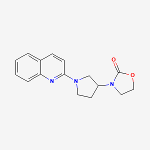 molecular formula C16H17N3O2 B2629687 3-(1-Quinolin-2-ylpyrrolidin-3-yl)-1,3-oxazolidin-2-one CAS No. 2380010-11-5