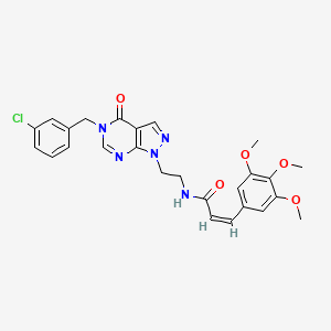 (Z)-N-(2-(5-(3-chlorobenzyl)-4-oxo-4,5-dihydro-1H-pyrazolo[3,4-d]pyrimidin-1-yl)ethyl)-3-(3,4,5-trimethoxyphenyl)acrylamide