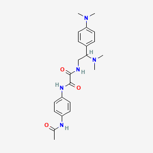 molecular formula C22H29N5O3 B2629691 N-[2-(dimethylamino)-2-[4-(dimethylamino)phenyl]ethyl]-N'-(4-acetamidophenyl)ethanediamide CAS No. 922981-67-7