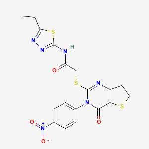 N-(5-ethyl-1,3,4-thiadiazol-2-yl)-2-((3-(4-nitrophenyl)-4-oxo-3,4,6,7-tetrahydrothieno[3,2-d]pyrimidin-2-yl)thio)acetamide