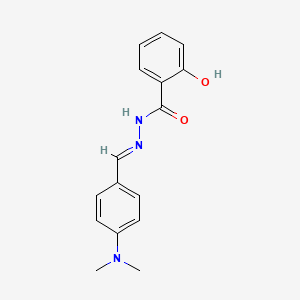 molecular formula C16H17N3O2 B2629699 N'-{(E)-[4-(dimethylamino)phenyl]methylidene}-2-hydroxybenzohydrazide CAS No. 896731-04-7