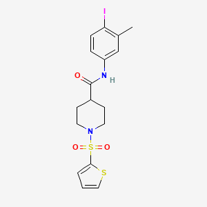 molecular formula C17H19IN2O3S2 B2629700 N-(4-iodo-3-methylphenyl)-1-(thiophen-2-ylsulfonyl)piperidine-4-carboxamide CAS No. 325702-39-4