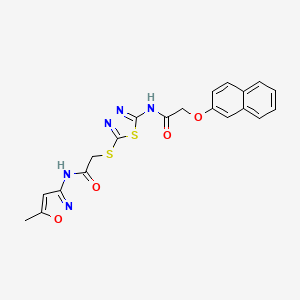 N-(5-methylisoxazol-3-yl)-2-((5-(2-(naphthalen-2-yloxy)acetamido)-1,3,4-thiadiazol-2-yl)thio)acetamide