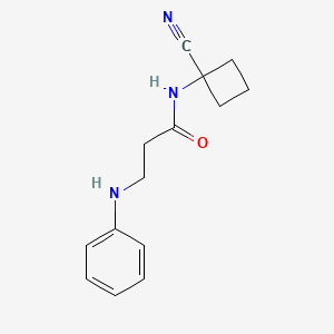 molecular formula C14H17N3O B2629704 N-(1-cyanocyclobutyl)-3-(phenylamino)propanamide CAS No. 1427955-97-2