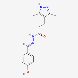 (E)-3-(3,5-dimethyl-1H-pyrazol-4-yl)-N'-(4-hydroxybenzylidene)propanehydrazide