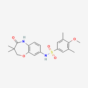 N-(3,3-dimethyl-4-oxo-2,3,4,5-tetrahydrobenzo[b][1,4]oxazepin-8-yl)-4-methoxy-3,5-dimethylbenzenesulfonamide