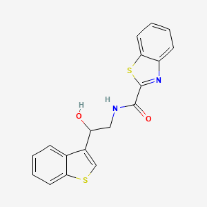 molecular formula C18H14N2O2S2 B2629717 N-[2-(1-benzothiophen-3-yl)-2-hydroxyethyl]-1,3-benzothiazole-2-carboxamide CAS No. 2034405-76-8