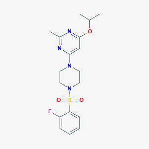 4-(4-((2-Fluorophenyl)sulfonyl)piperazin-1-yl)-6-isopropoxy-2-methylpyrimidine