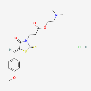 (Z)-2-(dimethylamino)ethyl 3-(5-(4-methoxybenzylidene)-4-oxo-2-thioxothiazolidin-3-yl)propanoate hydrochloride