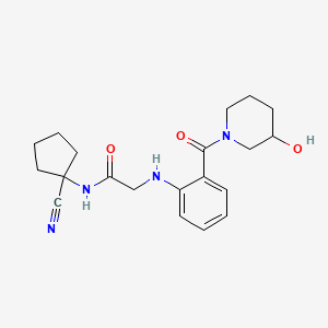 molecular formula C20H26N4O3 B2629729 N-(1-cyanocyclopentyl)-2-{[2-(3-hydroxypiperidine-1-carbonyl)phenyl]amino}acetamide CAS No. 1386554-92-2