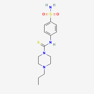 B2629732 4-propyl-N-(4-sulfamoylphenyl)piperazine-1-carbothioamide CAS No. 708233-84-5