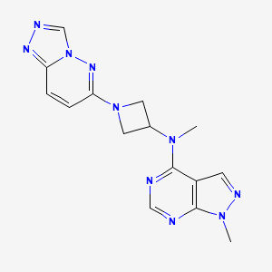molecular formula C15H16N10 B2629737 N-methyl-N-{1-methyl-1H-pyrazolo[3,4-d]pyrimidin-4-yl}-1-{[1,2,4]triazolo[4,3-b]pyridazin-6-yl}azetidin-3-amine CAS No. 2199236-64-9
