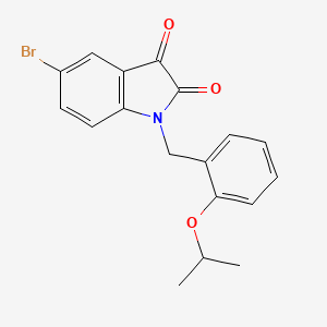 molecular formula C18H16BrNO3 B2629738 5-Bromo-1-(2-isopropoxybenzyl)indoline-2,3-dione CAS No. 708244-16-0