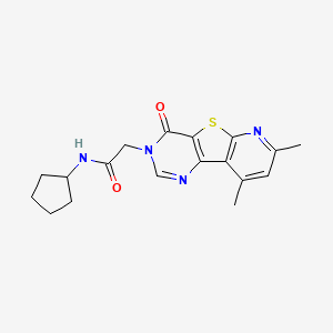 molecular formula C18H20N4O2S B2629741 N-cyclopentyl-2-(7,9-dimethyl-4-oxopyrido[3',2':4,5]thieno[3,2-d]pyrimidin-3(4H)-yl)acetamide CAS No. 1040662-36-9