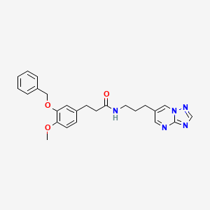 N-(3-([1,2,4]triazolo[1,5-a]pyrimidin-6-yl)propyl)-3-(3-(benzyloxy)-4-methoxyphenyl)propanamide