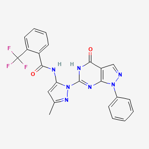 N-(3-methyl-1-(4-oxo-1-phenyl-4,5-dihydro-1H-pyrazolo[3,4-d]pyrimidin-6-yl)-1H-pyrazol-5-yl)-2-(trifluoromethyl)benzamide