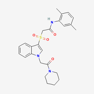 N-(2,5-dimethylphenyl)-2-((1-(2-oxo-2-(piperidin-1-yl)ethyl)-1H-indol-3-yl)sulfonyl)acetamide