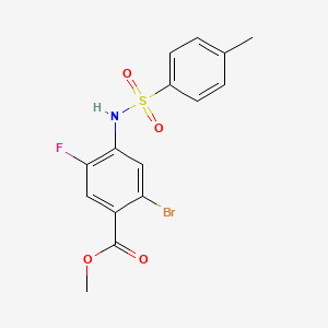 molecular formula C15H13BrFNO4S B2629765 Methyl 2-Bromo-5-fluoro-4-(4-methylphenylsulfonamido)benzoate CAS No. 2181829-39-8