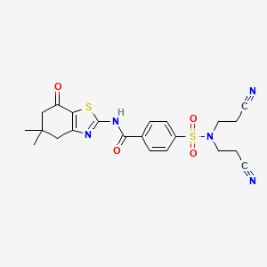 4-[bis(2-cyanoethyl)sulfamoyl]-N-(5,5-dimethyl-7-oxo-4,6-dihydro-1,3-benzothiazol-2-yl)benzamide