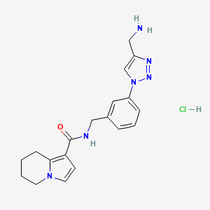 N-[[3-[4-(Aminomethyl)triazol-1-yl]phenyl]methyl]-5,6,7,8-tetrahydroindolizine-1-carboxamide;hydrochloride