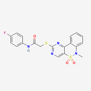 N-(4-fluorophenyl)-2-[(6-methyl-5,5-dioxido-6H-pyrimido[5,4-c][2,1]benzothiazin-2-yl)thio]acetamide