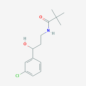 N-(3-(3-chlorophenyl)-3-hydroxypropyl)pivalamide