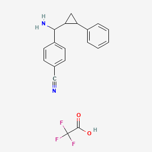 4-[Amino-(2-phenylcyclopropyl)methyl]benzonitrile;2,2,2-trifluoroacetic acid