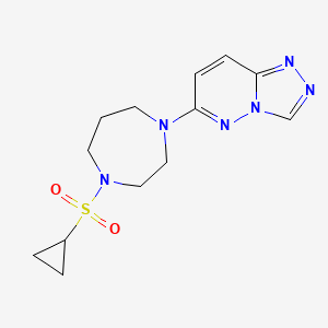 molecular formula C13H18N6O2S B2629789 6-(4-Cyclopropylsulfonyl-1,4-diazepan-1-yl)-[1,2,4]triazolo[4,3-b]pyridazine CAS No. 2380056-63-1