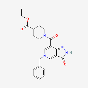 molecular formula C22H24N4O4 B2629792 ethyl 1-(5-benzyl-3-oxo-3,5-dihydro-2H-pyrazolo[4,3-c]pyridine-7-carbonyl)piperidine-4-carboxylate CAS No. 1219903-11-3