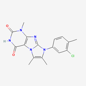 molecular formula C17H16ClN5O2 B2629795 8-(3-氯-4-甲基苯基)-1,6,7-三甲基-1H-咪唑并[2,1-f]嘌呤-2,4(3H,8H)-二酮 CAS No. 878733-28-9