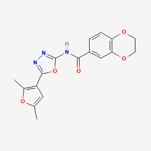 N-(5-(2,5-dimethylfuran-3-yl)-1,3,4-oxadiazol-2-yl)-2,3-dihydrobenzo[b][1,4]dioxine-6-carboxamide