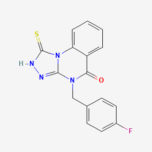 4-[(4-fluorophenyl)methyl]-1-sulfanylidene-2H-[1,2,4]triazolo[4,3-a]quinazolin-5-one