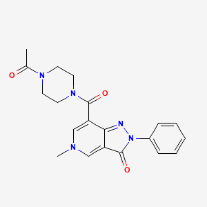 molecular formula C20H21N5O3 B2629815 7-(4-acetylpiperazine-1-carbonyl)-5-methyl-2-phenyl-2H-pyrazolo[4,3-c]pyridin-3(5H)-one CAS No. 921513-55-5