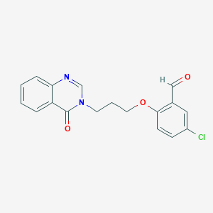molecular formula C18H15ClN2O3 B2629821 5-Chloro-2-[3-(4-oxoquinazolin-3-yl)propoxy]benzaldehyde CAS No. 842113-91-1
