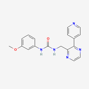 molecular formula C18H17N5O2 B2629825 1-(3-Methoxyphenyl)-3-{[3-(pyridin-4-yl)pyrazin-2-yl]methyl}urea CAS No. 2097930-96-4