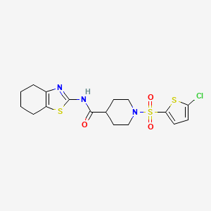 molecular formula C17H20ClN3O3S3 B2629830 1-((5-chlorothiophen-2-yl)sulfonyl)-N-(4,5,6,7-tetrahydrobenzo[d]thiazol-2-yl)piperidine-4-carboxamide CAS No. 899959-10-5